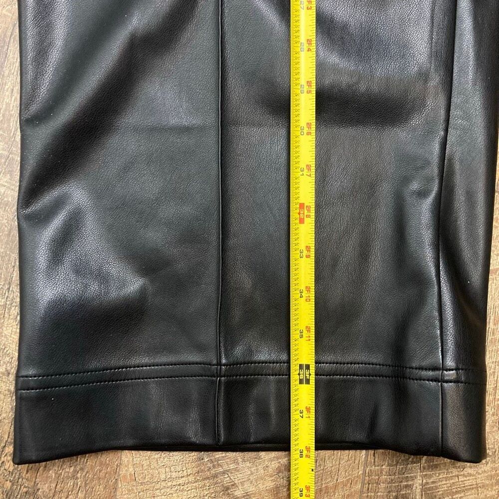 NWT Soft Surroundings Rivka Black Vegan Faux Leather Wide Leg Cropped Pants 2X - Picture 9 of 10